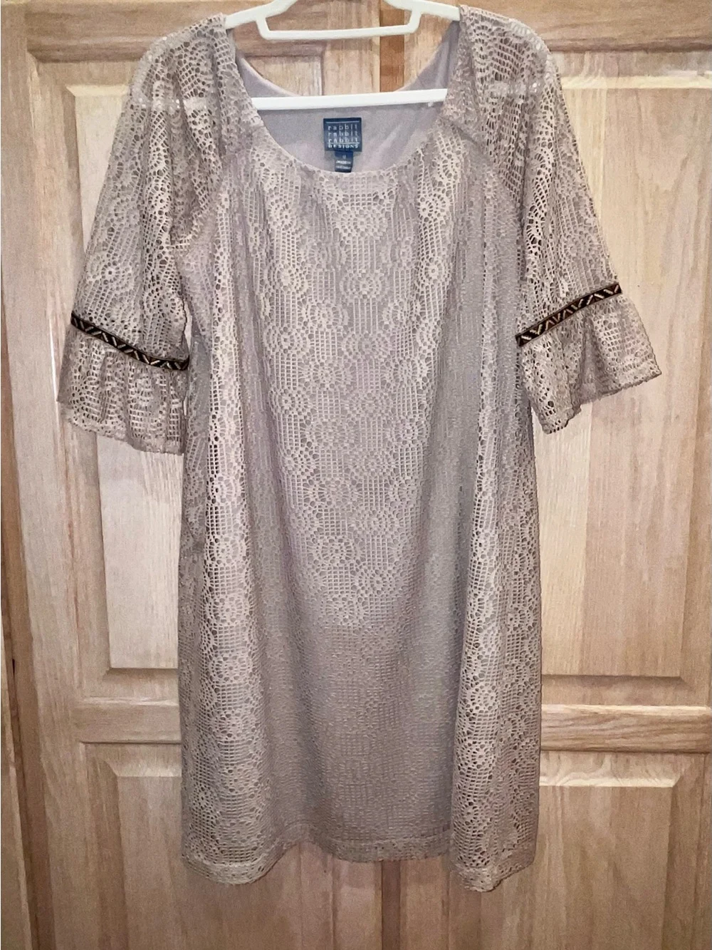 Rabbit Rabbit Rabbit Taupe Lace Midi Dress - Picture 1 of 7